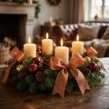 Decorative ribbon with lurex strips copper 25mm 20m | Floristik24.ie