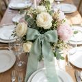 Fabric ribbon decorative ribbon with fringes sage green 40mm 15m | Floristik24.ie