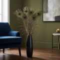 Peacock feather decoration, real bird feathers, long 75-85cm, 8 pieces | Floristik24.ie