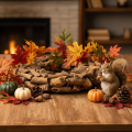 Decorative wreath made of natural wood pieces, round, 35cm | Floristik24.ie