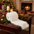 White fluffy decorative ribbon, faux fur roll, 10x140cm, 3 pieces | Floristik24.ie