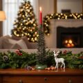 Candlestick in Christmas tree design, green metal, 45cm | Floristik24.ie