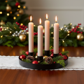 Round magnetic candle holder, matte black, for 25mm taper candles, 4 pieces | Floristik24.ie