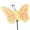 Floristik24 Spring decoration flower plugs wooden decorative butterflies 24.5cm 16pcs