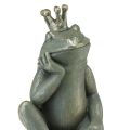 Floristik24 Decorative frog frog king garden decoration frog with gold crown golden gray 25cm