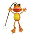 Floristik24 Frog with spring to hang 13cm orange