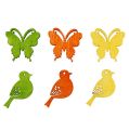 Floristik24 Decorative bird and butterfly wooden scatter decoration colorful 2cm 144p
