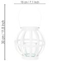 Garden lantern metal with glass Lantern for hanging White Ø18.5cm | Floristik24.ie
