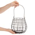 Garden lantern with glass lantern black Ø20cm H18.5cm | Floristik24.ie