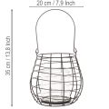 Garden lantern with glass lantern black Ø20cm H18.5cm | Floristik24.ie