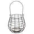 Garden lantern with glass lantern black Ø20cm H18.5cm | Floristik24.ie
