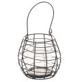 Floristik24 Garden lantern with handle black glass Ø17cm H15cm