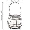Garden lantern with handle black glass Ø17cm H15cm | Floristik24.ie