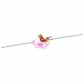 Floristik24 Garden Stake Dragonfly on Flower with Metal Spring Orange, Pink H74cm