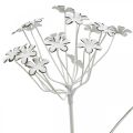 Floristik24 Garden plug flower, garden decoration, plant plug made of metal shabby chic white, silver L52cm Ø10cm 2pcs