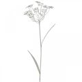 Floristik24 Garden plug flower, garden decoration, plant plug made of metal shabby chic white, silver L52cm Ø10cm 2pcs
