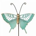Floristik24 Garden stake metal butterfly turquoise gold 12×10/46cm