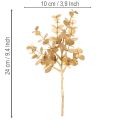 Artificial eucalyptus plant, gold-colored decorative branch for table decoration, 24cm | Floristik24.ie