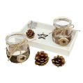 Floristik24 Gift set tray with tealight glasses