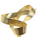 Floristik24 Gift ribbon gold with wire edge 25m