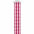 Gift ribbon checkered red 15mm 20m | Floristik24.ie