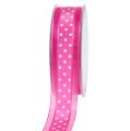 Floristik24 Gift ribbon with dots pink 25mm 20m