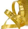 Floristik24 Split ribbon 2 gold stripes on gold 10mm 250m