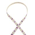 Floristik24 Gift ribbon flowers cotton ribbon purple white 15mm 20m