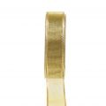 Floristik24 Gift ribbon gold ring effect 25mm 25m