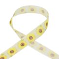 Floristik24 Gift ribbon sunflowers yellow ribbon 40mm 15m
