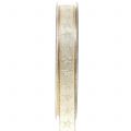 Floristik24 Gift ribbon with stars cream, gold 15mm 20m