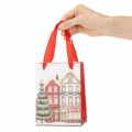Christmas gift bag with houses and Christmas tree, 16cm, 2 pieces | Floristik24.ie