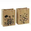 Floristik24 Gift bags with handles paper natural black 12×15cm 6pcs
