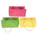 Floristik24 Gift bags with handles paper woven look colorful 20×10×10cm 6pcs