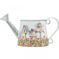 Decorative Watering Can Metal Planter Summer Decor Planter with Bird Houses H15cm L28cm
