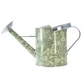Floristik24 Watering can for planting decoration green silver flowers Ø18cm