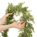 Artificial cypress garland with cones, 180 cm, for table and door | Floristik24.ie