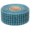 Decorative ribbon, grid ribbon, 4.5 cm wide, blue, for craft projects, 10 m | Floristik24.ie