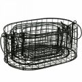 Wire basket with handles metal black 17-32cm set of 4