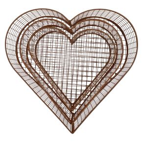 Floristik24 Plant bowl metal heart mesh basket rust 20/24.5/30 set of 3