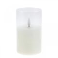 Floristik24 LED candle in glass with flame effect, indoor candle warm white, LED with timer, battery operated Ø7.5 H12.5cm