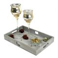 Floristik24 Decorative tray with gold glass candles