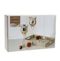 Floristik24 Decorative tray with gold glass candles