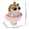 Cat glass ornaments with tutu as Christmas tree decorations 11cm 2pcs | Floristik24.ie