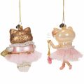 Cat glass ornaments with tutu
