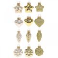 Floristik24 Mini Christmas tree decorations mix glass gold, assorted pearl colors 4cm 12pcs