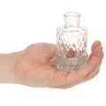 Mini glass vase with diamond pattern, small table vase, bottle, transparent, 9cm, 6 pieces | Floristik24.ie
