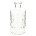 Floristik24 Glass bottle with pattern, cylindrical, clear, decorative vase, 15cm, 6 pieces