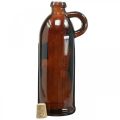 Floristik24 Glass bottle vintage with cork and handle brown Ø7.5 cm H22cm