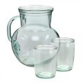 Floristik24 Glass Jug with Drinking Glasses, Beverage Set for Serving Bluish Clear H20cm/11.5cm 5 Pieces